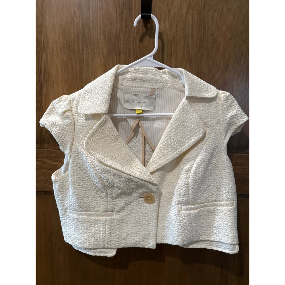Anthropologie Leifsdottir Cropped Women's Blazer Jacket Casual Career Sz 10